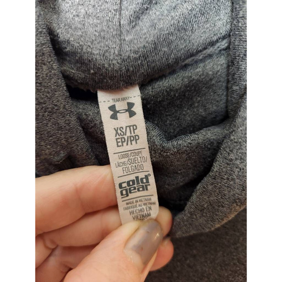 Under Armour Womens Cowl Neck Sweatshirt Gray Pullover Loose Fit Long Sleeve XS - Picture 5 of 5